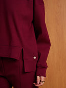 Blusa em algodão com recorte de modelagem e fendas Biamar