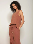 Regata em viscolinho com detalhe vazado Biamar