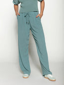 Calça reta com bolsos e cordão ajustável Biamar