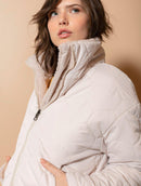 Jaqueta reversível com pele fake, bolsos e mangas de cava posta Biamar