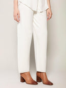 Calça reta em algodão com cordão ajustável logomarca nas laterais Biamar