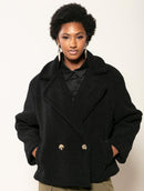 Casaco oversized transpassado com fechamento em botões e mangas de cava posta Biamar