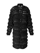 Casaco alongado em ponto bolha com mangas de cava quadrada Biamar