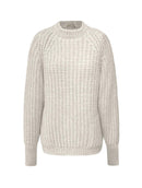 Blusa alongada com gola redonda, bolsos e mangas de cava raglan Biamar