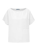 Blusa mullet de gola redonda com bolso e manga curta Biamar