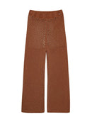 Calça reta em algodão com pontos vazados e forro da Biamar