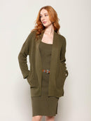 Casaco alongado em algodão com bolsos e mangas de cava quadrada Biamar