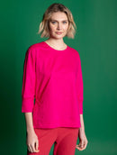 Blusa mullet em tricoline com gola redonda e mangas de cava posta Urbanity