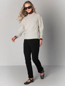 Blusa de gola média com mangas de cava posta aBenção