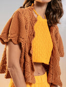 Colete em algodão com pontos vazados e barra ondulada Urbanity