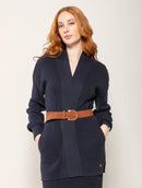 Casaco alongado em algodão com bolsos e mangas de cava quadrada Biamar