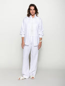 Camisa mullet em linho com botões e mangas de cava posta Biamar