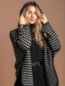 Casaco oversized reversível com capuz e sem fechamento frontal Biamar