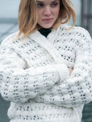 Casaco alongado em ponto bombom com punho e mangas de cava quadrada Biamar