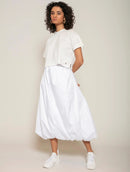 Saia balonê midi com elástico na cintura Biamar