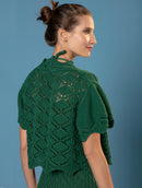 Colete em algodão com pontos vazados e barra ondulada Urbanity