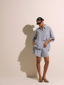 Camisa com padronagem em listras e fendas laterais Biamar