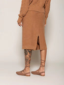 Saia midi com tecimento em tranças Biamar