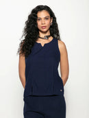 Regata de gola redonda com recorte e fendas Biamar