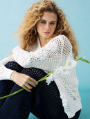 Casaco em algodão vazado com ponto margarida e mangas de cava posta Biamar