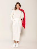 Blusa com gola média e mangas bufantes de cava raglan Biamar