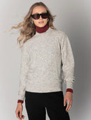 Blusa de gola média com mangas de cava posta aBenção