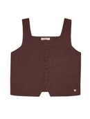 Regata com decote quadrado, recorte frontal e botões Biamar