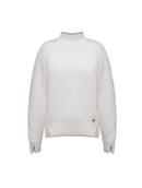 Blusa de gola média com fendas e mangas  de cava raglan aBenção