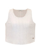 Regata cropped com fendas laterais e padronagem em listras Biamar