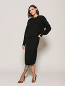 Saia midi com tecimento em tranças Biamar