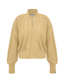 Casaco em algodão com pontos vazados e mangas de cava quadrada Biamar