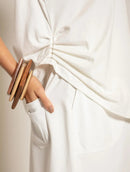 Blusa manga curta com drapeado lateral Biamar