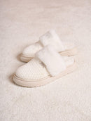 Pantufa oslo em algodão com pele fake e solado elevado Biamar