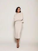 Saia midi com tecimento em tranças Biamar