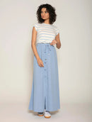 Blusa manga curta com padronagem em listras Biamar