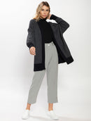 Casaco alongado com padronagem em listras e mangas de cava quadrada Biamar