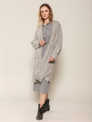 Casaco alongado vazado com mangas de cava quadrada e sem fechamento frontal Biamar
