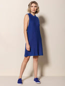 Vestido evasê em algodão com gola redonda e alças largas Urbanity