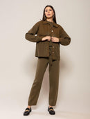 Casaco em algodão com bolsos, botões e mangas de cava quadrada Biamar