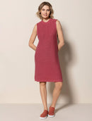 Vestido evasê em algodão com gola redonda e alças largas Urbanity