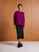 Blusa alongada com fenda e manga de cava posta Biamar