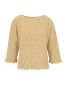 Blusa em algodão com trama detalhada e barra ondulada Biamar