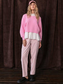 Blusa ampla canelada com gola canoa Biamar