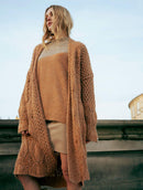 Casaco alongado vazado com mangas de cava quadrada e sem fechamento frontal Biamar