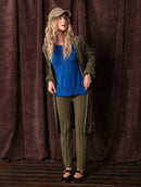 Calça reta canelada em algodão Biamar