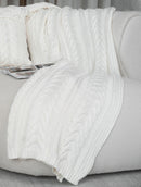 Manta em algodão para sofá com tecimento em tranças Biamar home