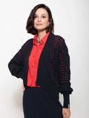 Casaco em algodão com pontos vazados e mangas de cava quadrada Biamar