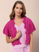 Colete em algodão com pontos vazados e barra ondulada Urbanity