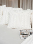 Capa de almofada em algodão com tecimento em tranças e botões Biamar Home