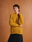 Blusa alongada com gola redonda, bolsos e mangas de cava raglan Biamar